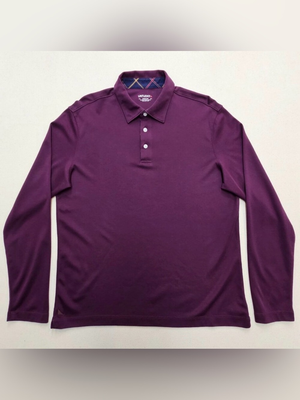 UNTUCKit Men's Long Sleeve Polo - Deep Purple